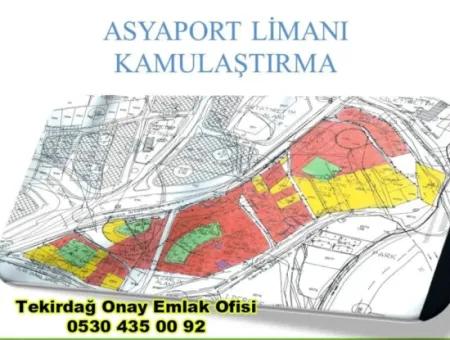 Dieses Grundstück In Tekirdağ Barbaros Befindet Sich Innerhalb Des Aktuellen Bebauungsplans Des Asyaport Port Und Befindet Sich Im Gewerbe- Und Industriegebiet